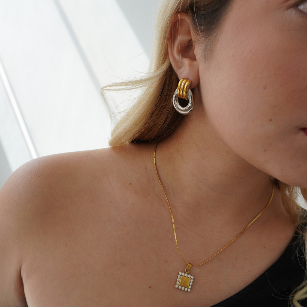 Square Initial Necklace