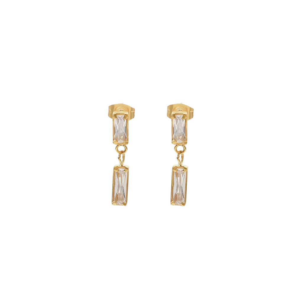 Rectangular Zirconia Stud Earrings