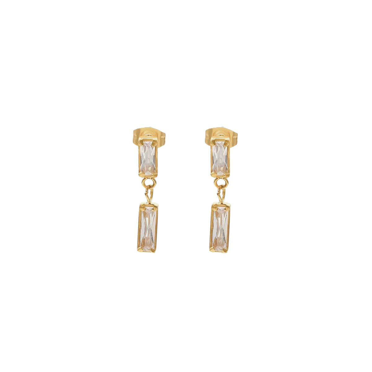 Rectangular Zirconia Stud Earrings
