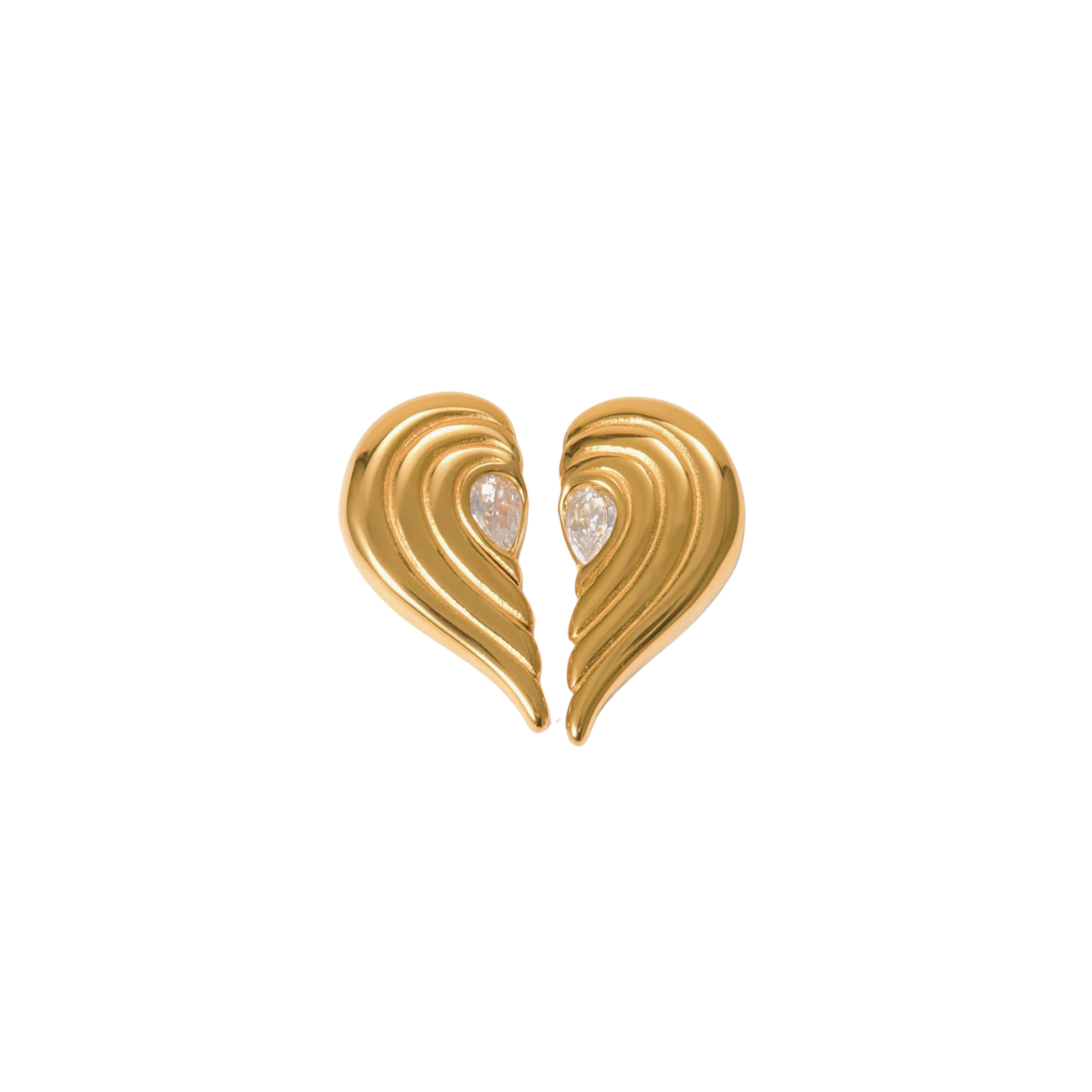 Heart Wings Stud Earrings