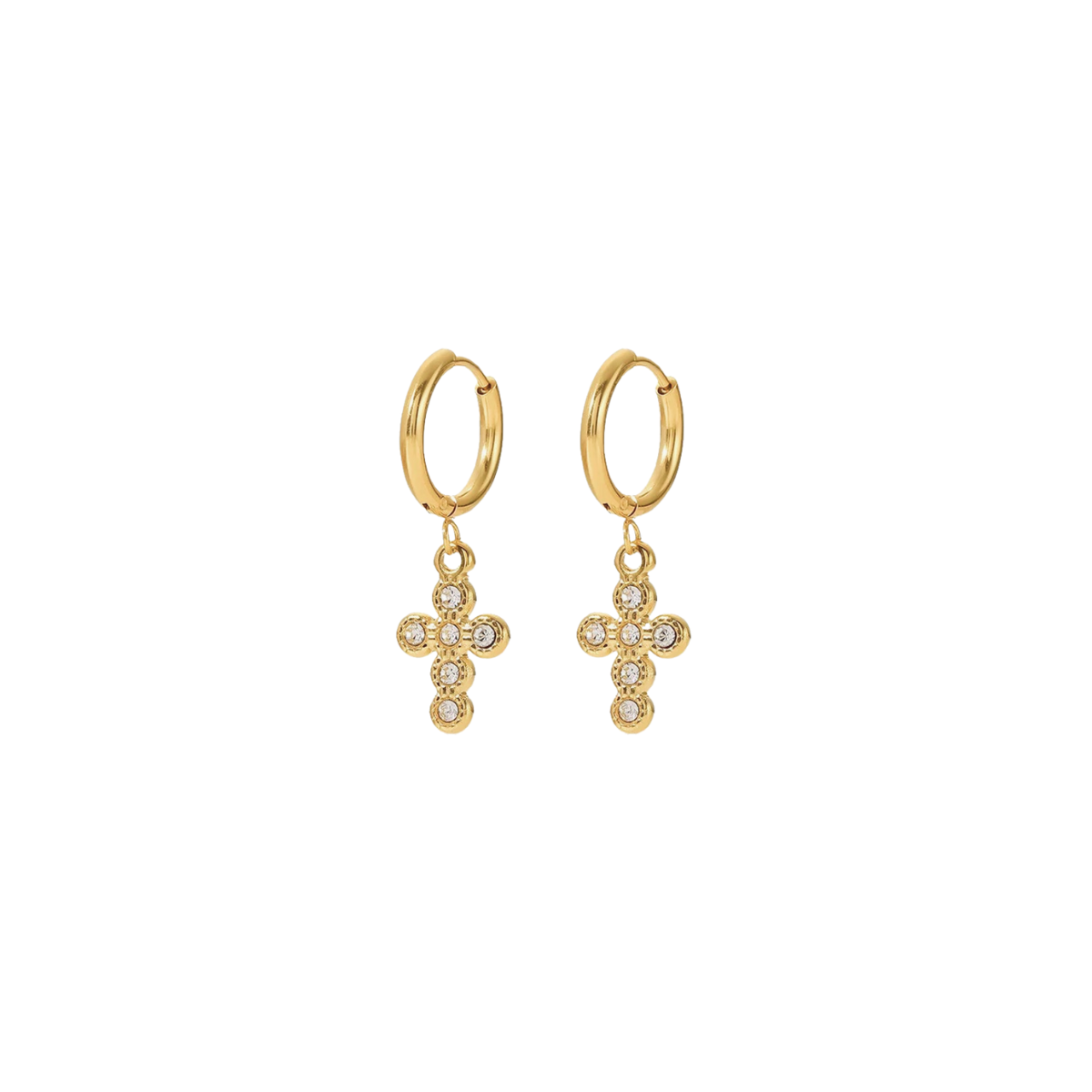 Zirconia Cross Earrings