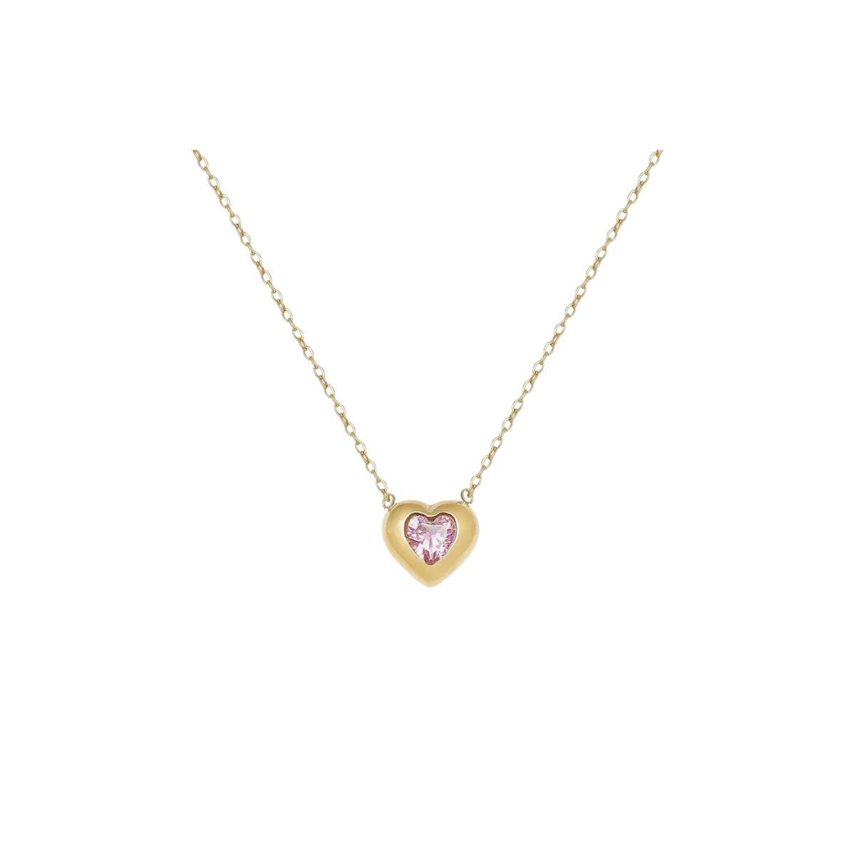 Pink Heart Pendant Necklace