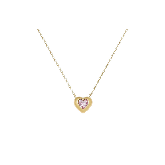 Pink Heart Pendant Necklace