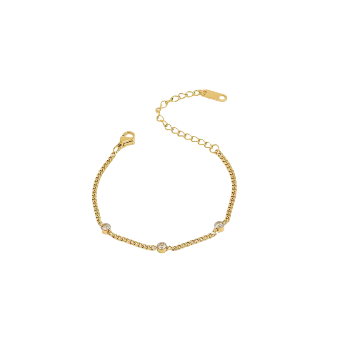 Three Gemstone Dainty Bracelet
