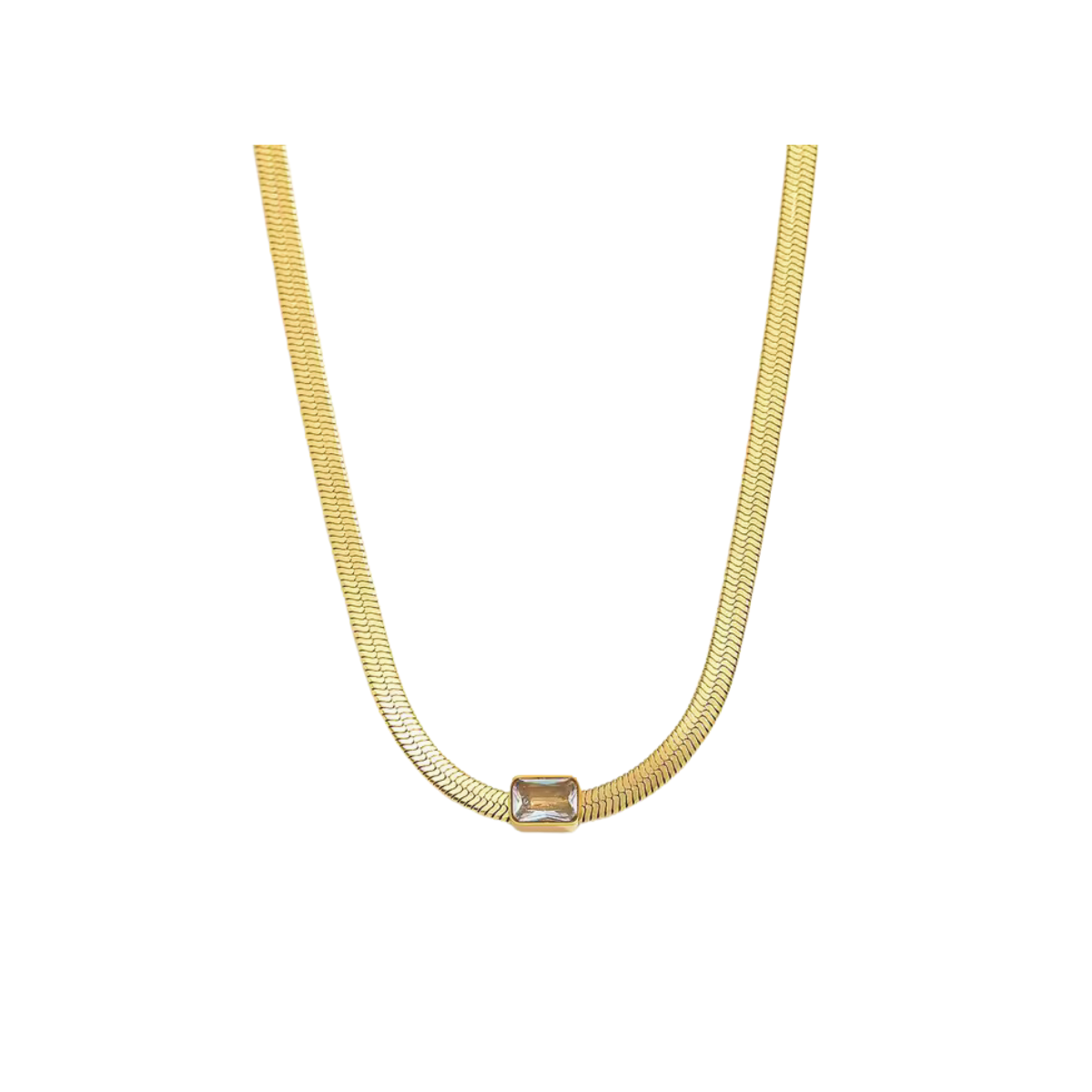 Zirconia Herringbone Necklace
