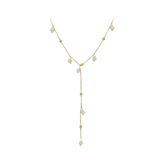Dainty Pearl Tassle Necklace