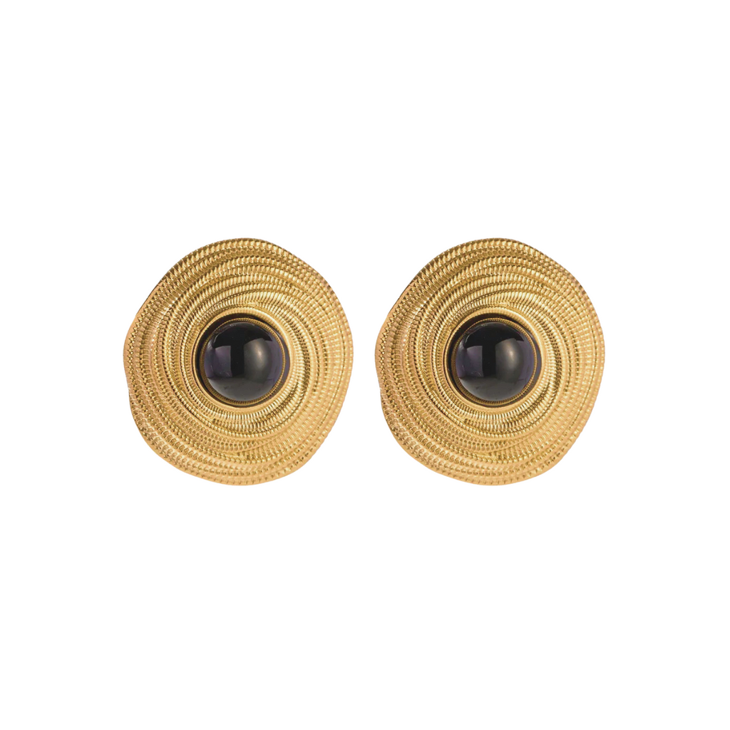Black Stone Stud Earring