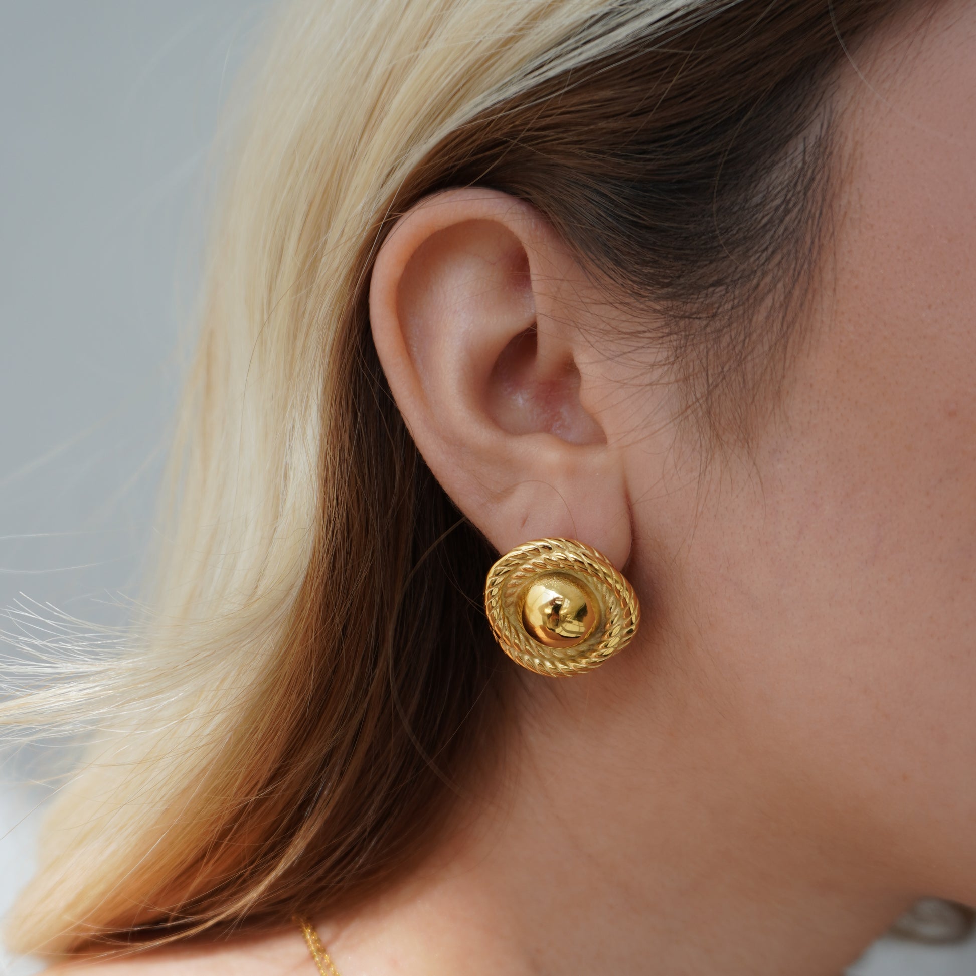 Twisted Dome Stud Earrings
