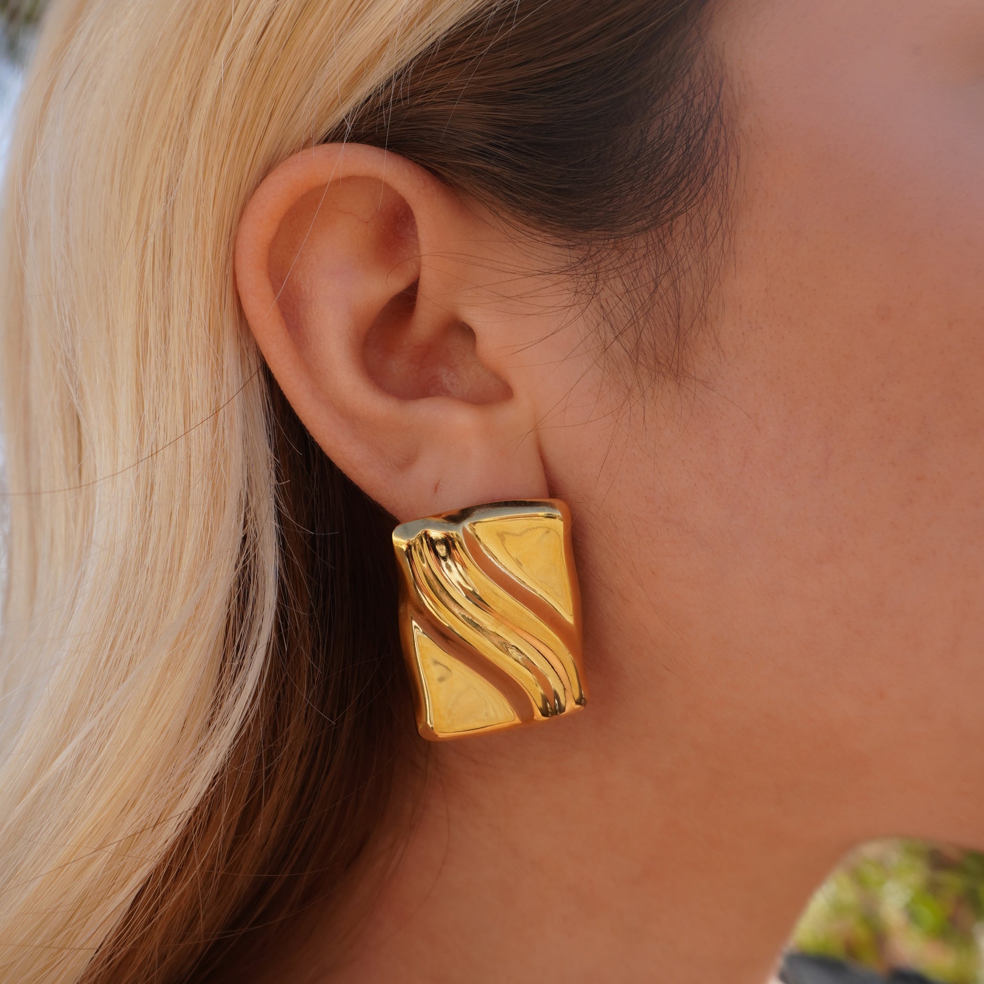 Rectangular Stud Vintage Earring