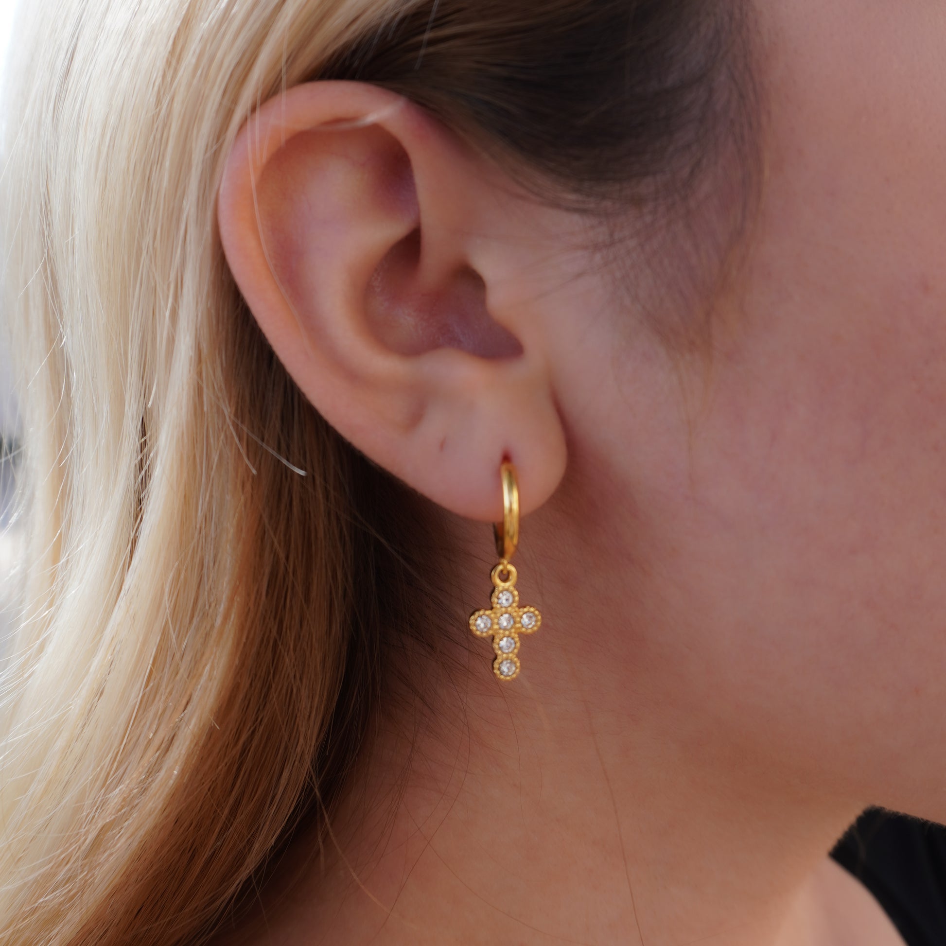 Zirconia Cross Earrings