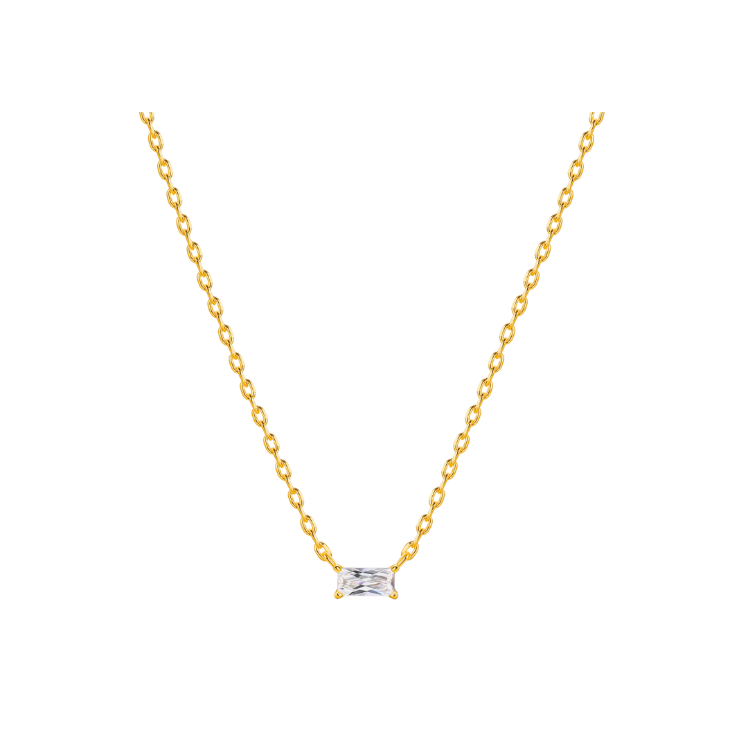 Mini Zirconia Bar Necklace