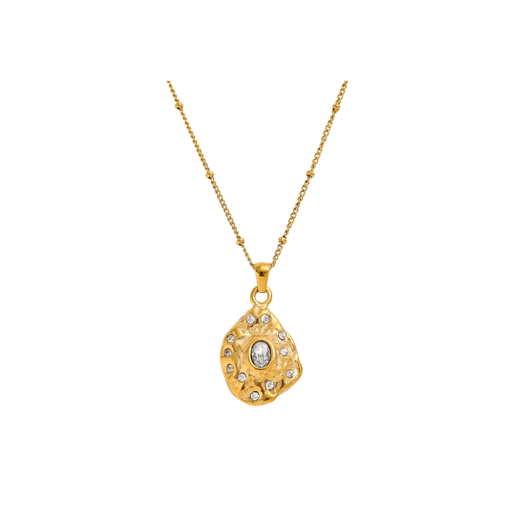 Hammered Zirconia Necklace