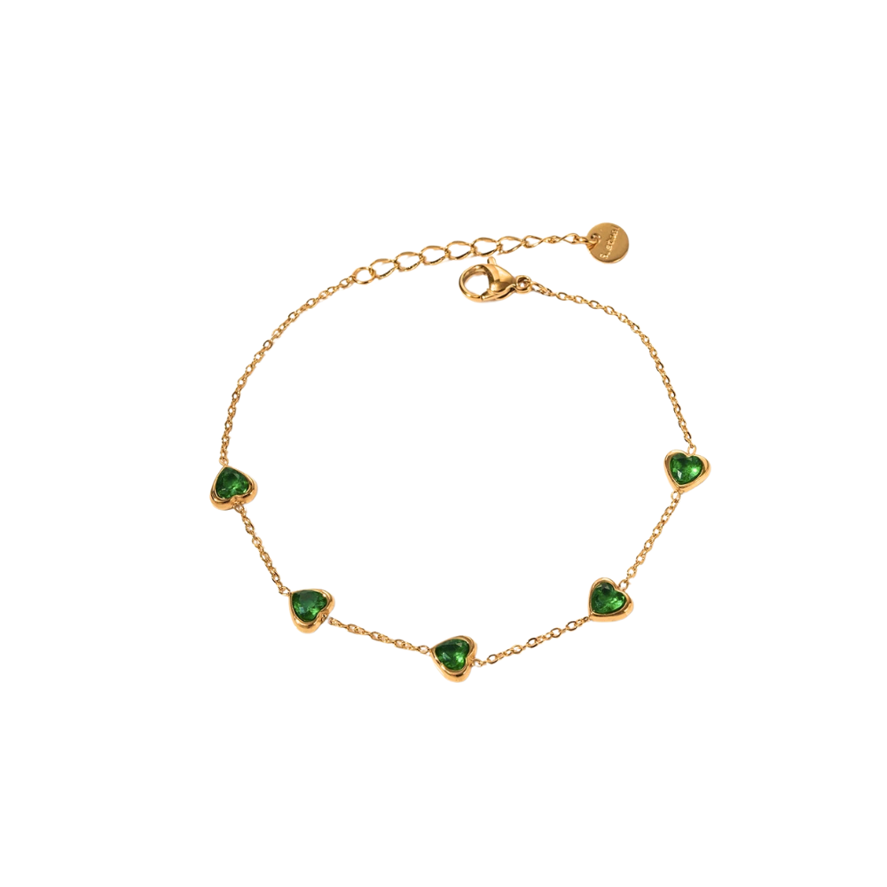 Dianne Emerald Heart Bracelet