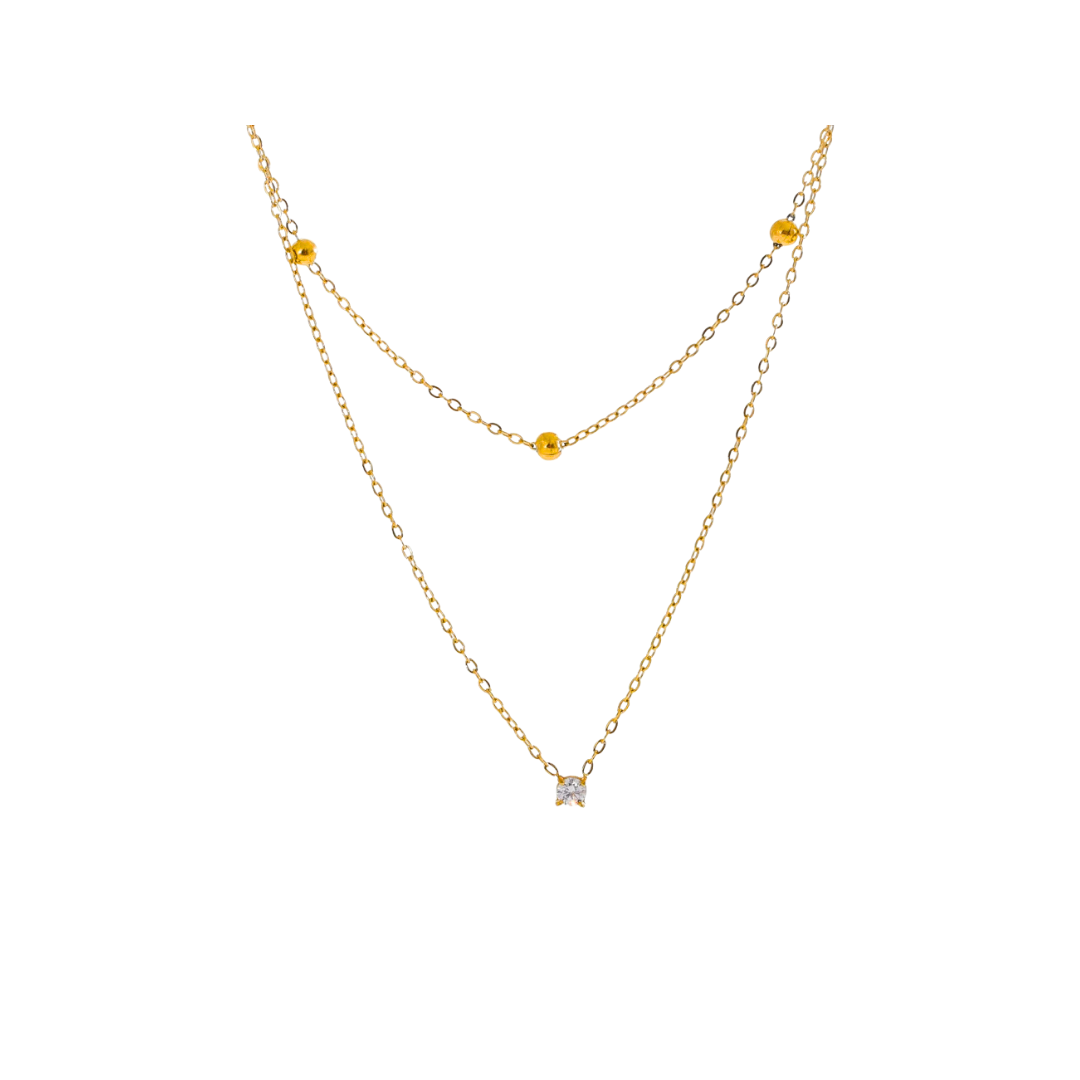 Two Layered Zirconia Necklace