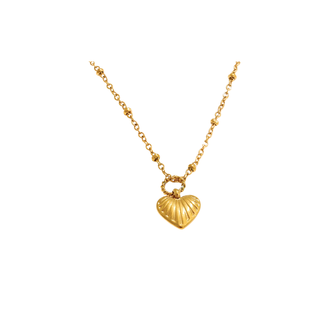 Heart Pendant Beaded Necklace