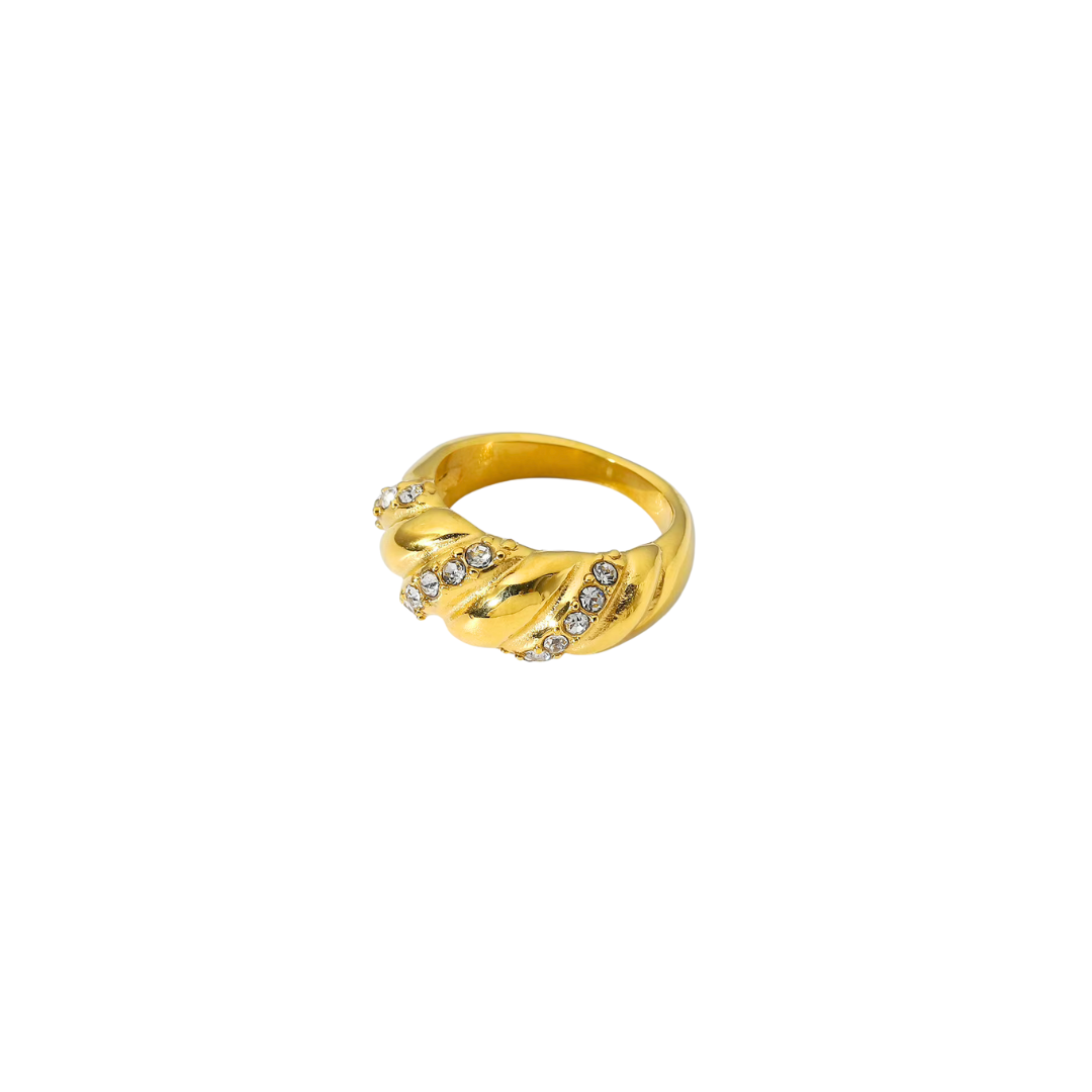 Zirconia Croissant Ring